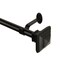 Threadmade Home Florence Single Curtain Rod with Stacked Square Finial, Antique Black - 28"W x 48"L